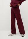Mango - dark red Flared knitted trousers Mango - dark red Flared knitted trousers