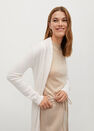 Mango - Light Beige Fine-Knit Cardigan Mango - Light Beige Fine-Knit Cardigan