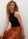 Mango - Rust - Copper Midi Satin Skirt, Women Mango - Rust - Copper Midi Satin Skirt, Women