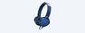 Sony - Sony MDR-XB550AP Extra Bass Headphones With Mic For Calls Blue Sony - Sony MDR-XB550AP Extra Bass Headphones With Mic For Calls Blue