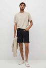 Mango - Open Grey Black Denim Bermuda Shorts, Men Mango - Open Grey Black Denim Bermuda Shorts, Men