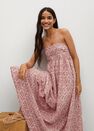 Mango - natural white Maxi dress with back slit, Women Mango - natural white Maxi dress with back slit, Women