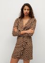 Mango - brown Textured ruffled dress Mango - brown Textured ruffled dress