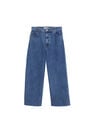 Mango - Open Blue Frayed Hem Culotte Jeans, Women Mango - Open Blue Frayed Hem Culotte Jeans, Women