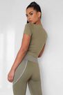 Missguided - Kahki Seamless Missguided Crop Gym T Shirt Missguided - Kahki Seamless Missguided Crop Gym T Shirt