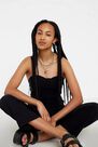 Urban Outfitters - Black UO Betty Button-Through Jumpsuit Urban Outfitters - Black UO Betty Button-Through Jumpsuit