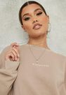 Missguided - Camel Sand Missguided Slogan Washed Sweatshirt Missguided - Camel Sand Missguided Slogan Washed Sweatshirt