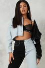 Missguided - Blue Co Ord Contrast Panel Denim Jacket Missguided - Blue Co Ord Contrast Panel Denim Jacket