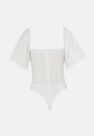 Missguided - White Broderie Tie Front Cut Out Bodysuit Missguided - White Broderie Tie Front Cut Out Bodysuit