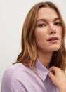 Mango - lt-pastel purple 100% linen polo shirt Mango - lt-pastel purple 100% linen polo shirt