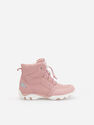 Reserved - Pink Hiking Boots Made Of Imitation Suede, Kids Girl Reserved - Pink Hiking Boots Made Of Imitation Suede, Kids Girl