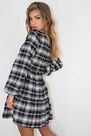 Missguided - Black Check Button Through Plunge Smock Dress Missguided - Black Check Button Through Plunge Smock Dress