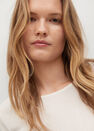Mango - light beige Slit knit top, Women Mango - light beige Slit knit top, Women