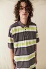 Urban Outfitters - ASSORT iets frans... Lime & Grey Stripe Pique Polo Shirt Urban Outfitters - ASSORT iets frans... Lime & Grey Stripe Pique Polo Shirt