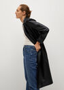 Mango - black Leather-effect coat with belt Mango - black Leather-effect coat with belt