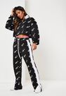 Missguided - Black Playboy X Missguided Repeat Print Zip Through Cropped Sweatshirt Missguided - Black Playboy X Missguided Repeat Print Zip Through Cropped Sweatshirt
