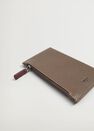 Mango - Pastel Brown Saffiano-Effect Cardholder Mango - Pastel Brown Saffiano-Effect Cardholder
