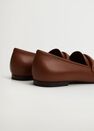 Mango - brown Leather penny loafers, Women Mango - brown Leather penny loafers, Women