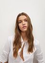 Mango - Natural White Essential Cotton-Blend Shirt Mango - Natural White Essential Cotton-Blend Shirt
