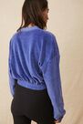 Urban Outfitters - Blue Iets Frans'.. Velour Cropped Sweatshirt Urban Outfitters - Blue Iets Frans'.. Velour Cropped Sweatshirt