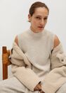 Mango - light beige Long gilet with openings Mango - light beige Long gilet with openings