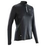 KALENJI - S Run Dry+ Zip Women's Long-Sleeved T-Shirt - Black KALENJI - S Run Dry+ Zip Women's Long-Sleeved T-Shirt - Black
