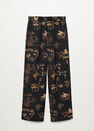 Mango - black Oriental-print trousers Mango - black Oriental-print trousers