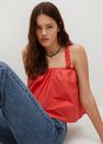 Mango - medium red Cotton crop top, Women Mango - medium red Cotton crop top, Women