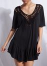 Calzedonia - Black Crochet Neck Kaftan, Women Calzedonia - Black Crochet Neck Kaftan, Women