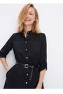 Mohito - Shirt Dress With Belt Eco Aware - Black Mohito - Shirt Dress With Belt Eco Aware - Black