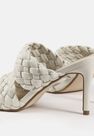 Missguided - Cream Double Strap Square Toe Woven Mules Missguided - Cream Double Strap Square Toe Woven Mules