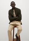 Mango - beige - khaki Zipped cotton cardigan Mango - beige - khaki Zipped cotton cardigan