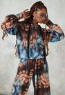 Missguided - Multi Brown Tie Dye Drawstring Oversized Hoodie Missguided - Multi Brown Tie Dye Drawstring Oversized Hoodie