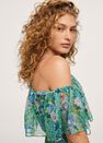 Mango - green Ruffle printed dress, Women Mango - green Ruffle printed dress, Women