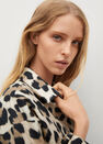 Mango - brown Printed cotton shirt, Women Mango - brown Printed cotton shirt, Women