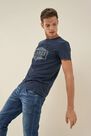 Salsa Jeans - Blue T-shirt with stitched-on letters Salsa Jeans - Blue T-shirt with stitched-on letters