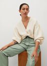 Mango - green Leather-effect elastic waist trousers Mango - green Leather-effect elastic waist trousers