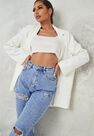 Missguided - Blue Light Blue Wrath Highwaisted Slash Distressed Straight Leg Jeans Missguided - Blue Light Blue Wrath Highwaisted Slash Distressed Straight Leg Jeans