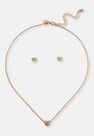 Missguided - Gold Look Diamante Heart Stud Earrings And Necklace Gift Set Missguided - Gold Look Diamante Heart Stud Earrings And Necklace Gift Set
