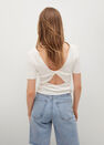 Mango - light beige Slit knit top, Women Mango - light beige Slit knit top, Women