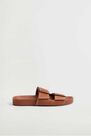 Mango - medium orange Leather straps sandals, Women Mango - medium orange Leather straps sandals, Women