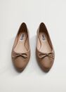 Mango - lt pastel brown Bow ballerina, Women Mango - lt pastel brown Bow ballerina, Women