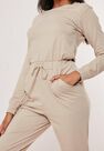 Missguided - Beige Casual Loungewear Jumpsuit Missguided - Beige Casual Loungewear Jumpsuit