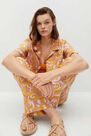 Mango - Yellow Printed Cotton Shirt, Women Mango - Yellow Printed Cotton Shirt, Women