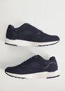 Mango - Medium Blue Leather Mixed Sneakers Mango - Medium Blue Leather Mixed Sneakers