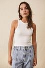 Urban Outfitters - White UO Tori Ribbed Racer Vest Urban Outfitters - White UO Tori Ribbed Racer Vest