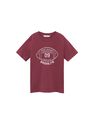 Mango - Dark Red Printed Cotton-Blend T-Shirt, Kids Boy Mango - Dark Red Printed Cotton-Blend T-Shirt, Kids Boy