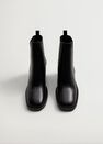 Mango - black Elastic panels leather ankle boots Mango - black Elastic panels leather ankle boots