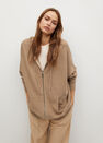 Mango - lt pastel brown Hooded cotton cardigan Mango - lt pastel brown Hooded cotton cardigan