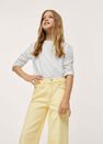 Mango - Yellow Frayed Hem Culotte Jeans, Kids Girl Mango - Yellow Frayed Hem Culotte Jeans, Kids Girl